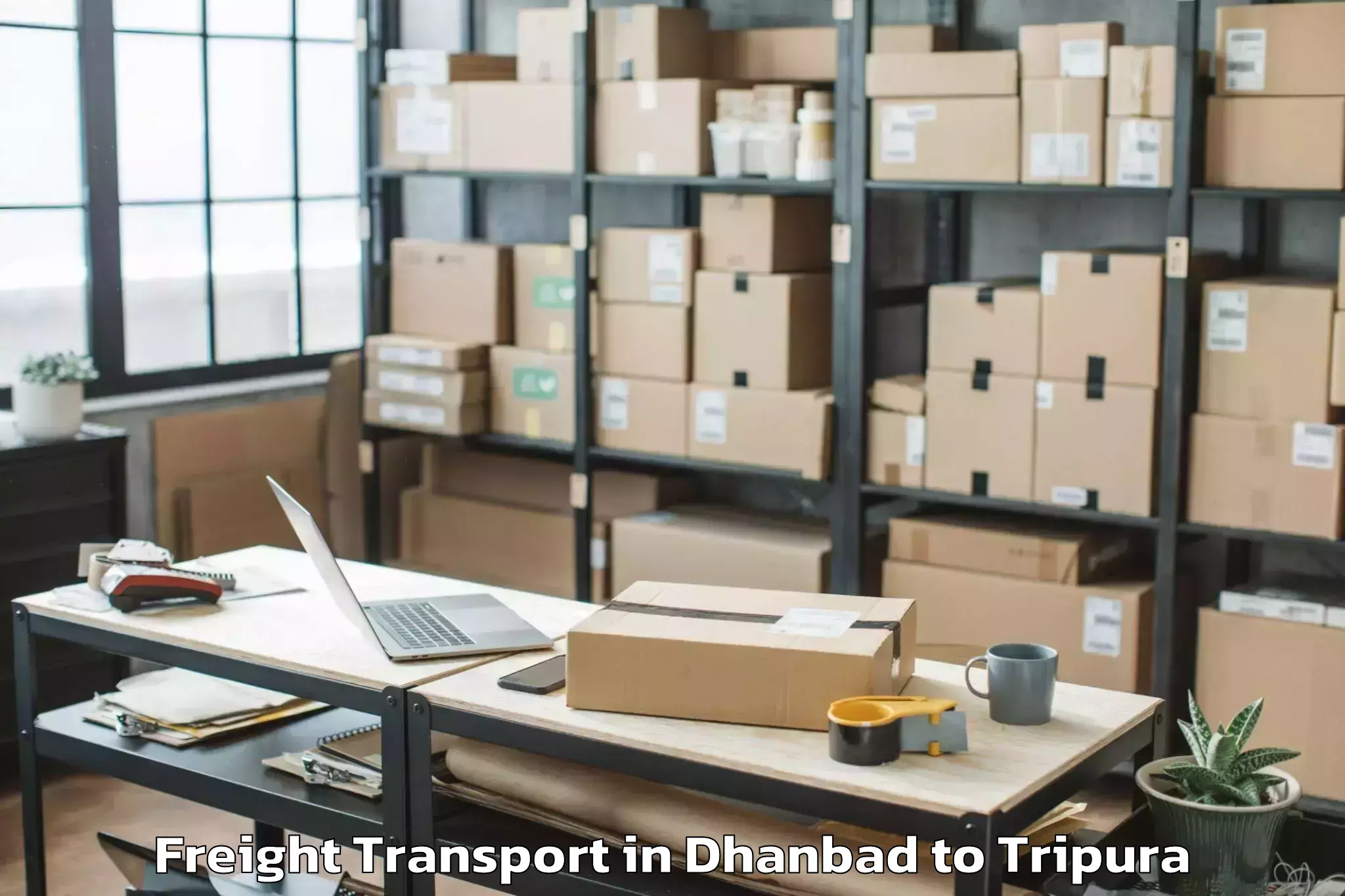 Top Dhanbad to Santirbazar Freight Transport Available